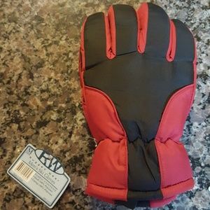Mens new red and black with tags ski gloves